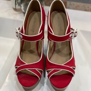 Red Espadrille Wedge sandal